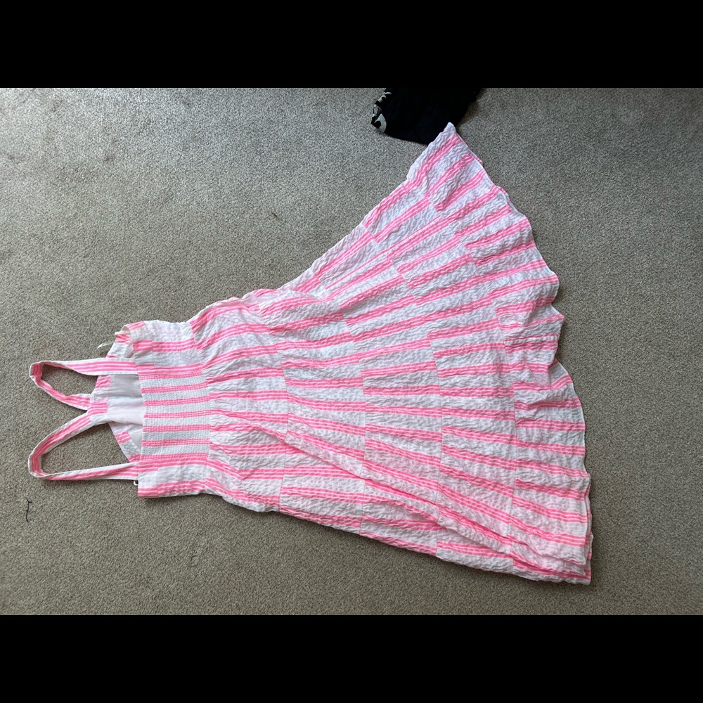 Lilly Pulitzer Pink and White Striped Maxi Dress